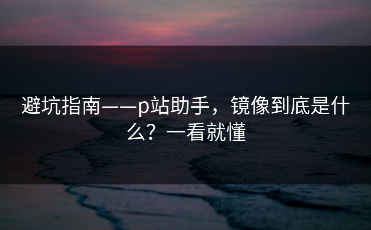 避坑指南——p站助手，镜像到底是什么？一看就懂