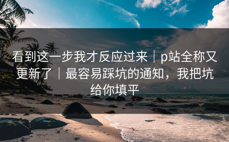 看到这一步我才反应过来｜p站全称又更新了｜最容易踩坑的通知，我把坑给你填平
