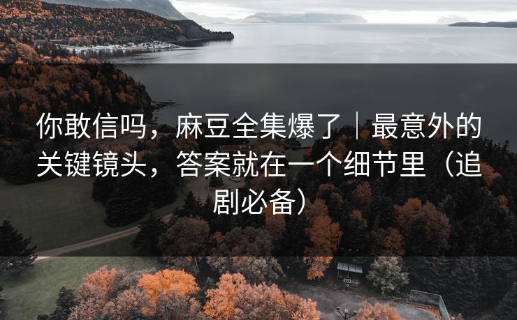 你敢信吗，麻豆全集爆了｜最意外的关键镜头，答案就在一个细节里（追剧必备）