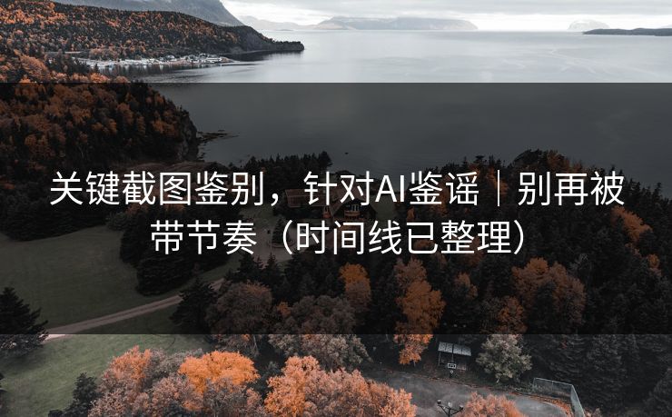 关键截图鉴别，针对AI鉴谣｜别再被带节奏（时间线已整理）