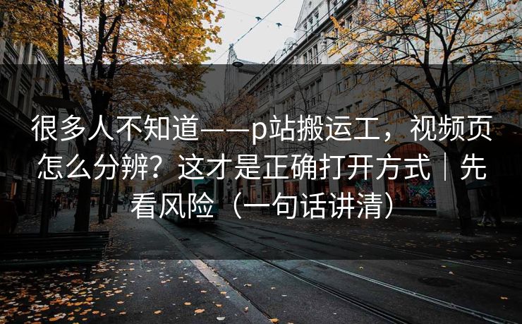 很多人不知道——p站搬运工，视频页怎么分辨？这才是正确打开方式｜先看风险（一句话讲清）