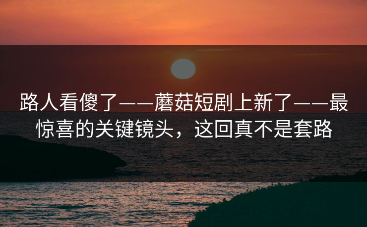 路人看傻了——蘑菇短剧上新了——最惊喜的关键镜头,这回真不是套路 路人看傻了——蘑菇短剧上新了——最惊喜的关键镜头,这回真不是套路