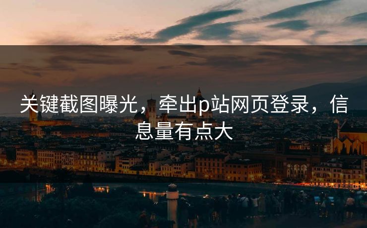 关键截图曝光，牵出p站网页登录，信息量有点大