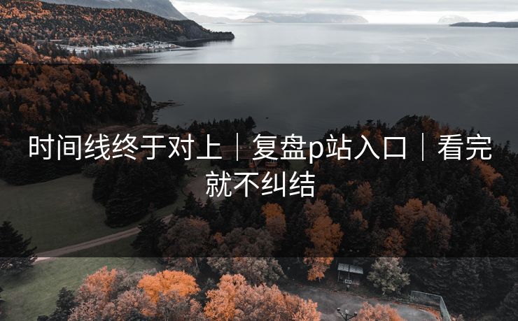 时间线终于对上｜复盘p站入口｜看完就不纠结