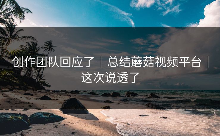 创作团队回应了｜总结蘑菇视频平台｜这次说透了